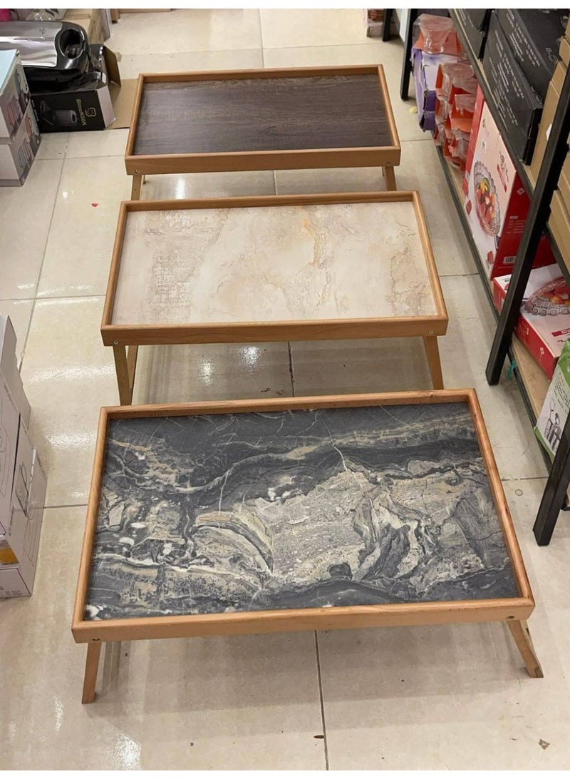 صينية فطار برِجل خشب خامة عالية الجودة تصميم عملي مقاس 40×70 سم H - Image 5